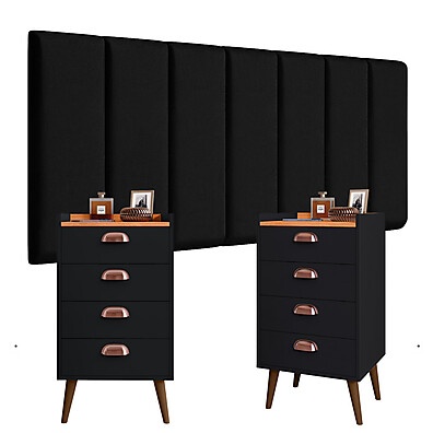Quarto Casal Completo: Cabeceira + Mesas de Cabeceira
