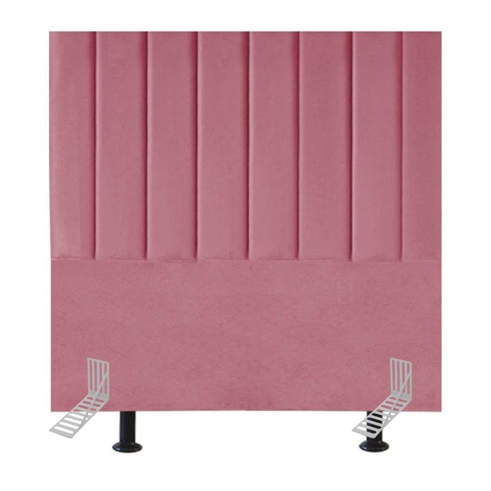 Cabeceira Estofada Solteiro 100cm: Rosa e Elegância