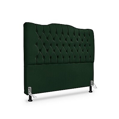 Cabeceira Queen 160cm Dunas em Veludo Verde - Estilo e Conforto