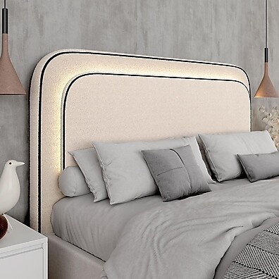 Cabeceira Queen Lille Bouclé: Conforto e Luz!