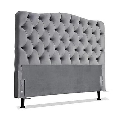 Cabeceira Queen Veludo Cinza: Conforto e Elegância