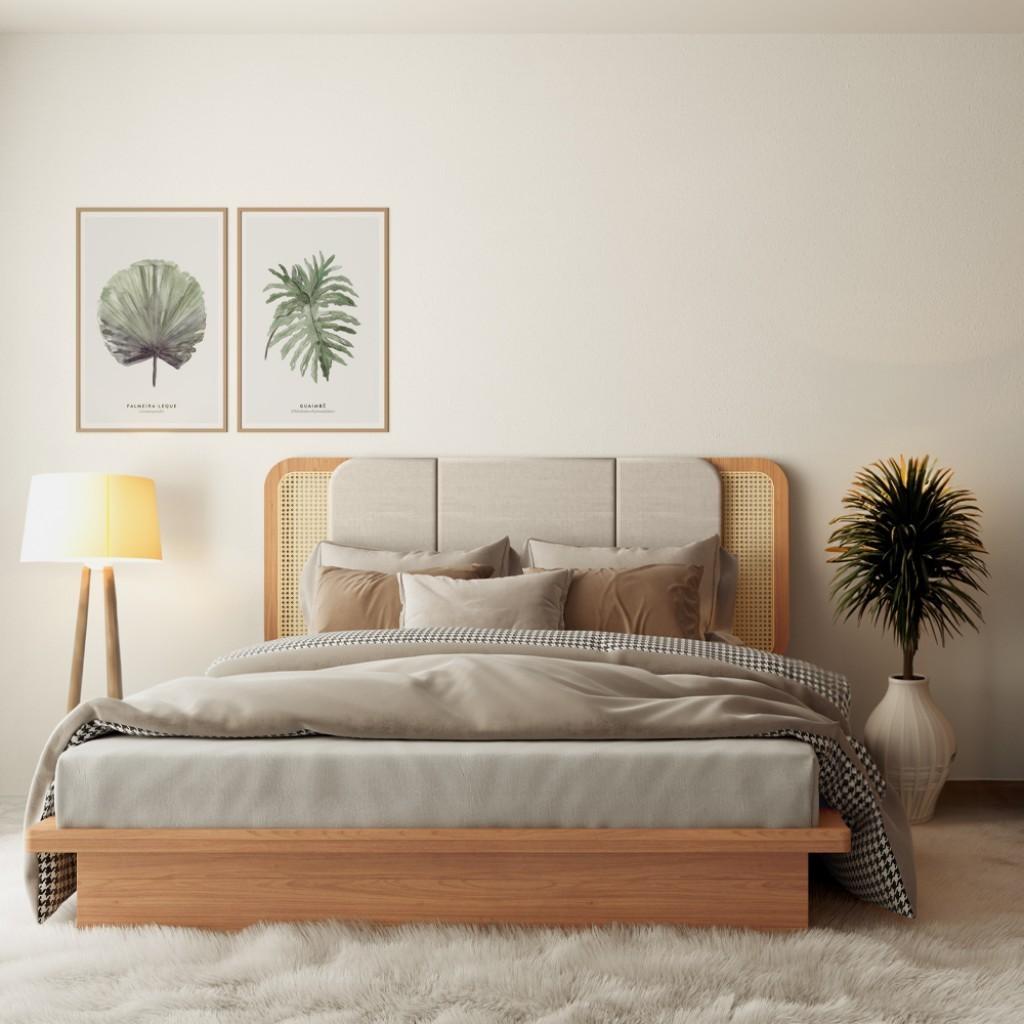 Cabeceira Tela Natural Curve Freijó: Design Moderno e Sustentável