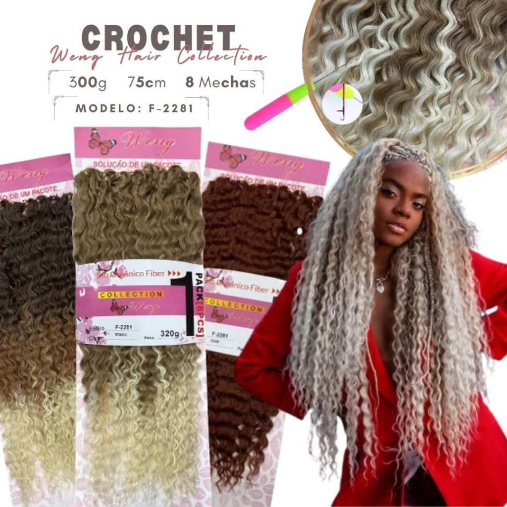 Cabelo Bio Orgânico Fio a Fio Crochet Braid Weng F2281