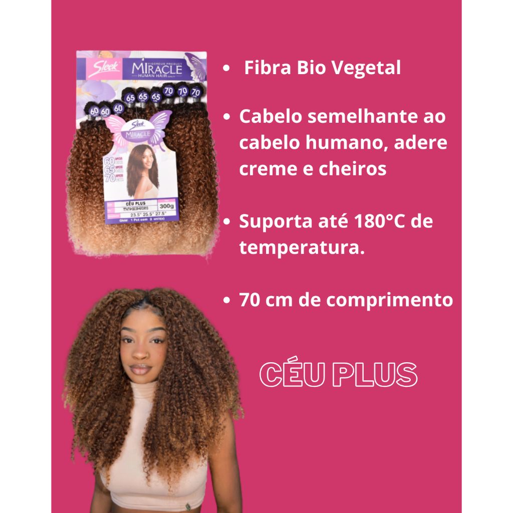 Cabelo Céu Plus Sleek Miracle 300g: Cachos Naturais e Sedosos