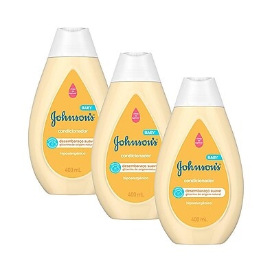 Cabelo de Bebê Sedoso: Kit 3 Condicionadores Johnson's Glicerina 400ml