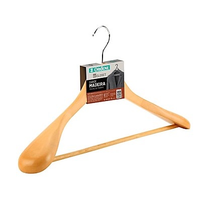 Cabide de Madeira com Ombreiras 44,5cm – Organize com Estilo