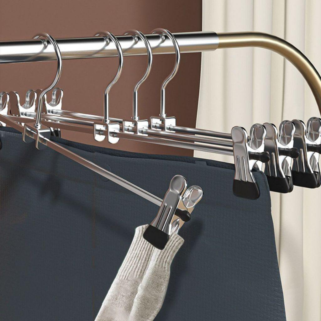 Cabide Saia de Aço Prata: Organize Seu Armário com Elegância e Resistência