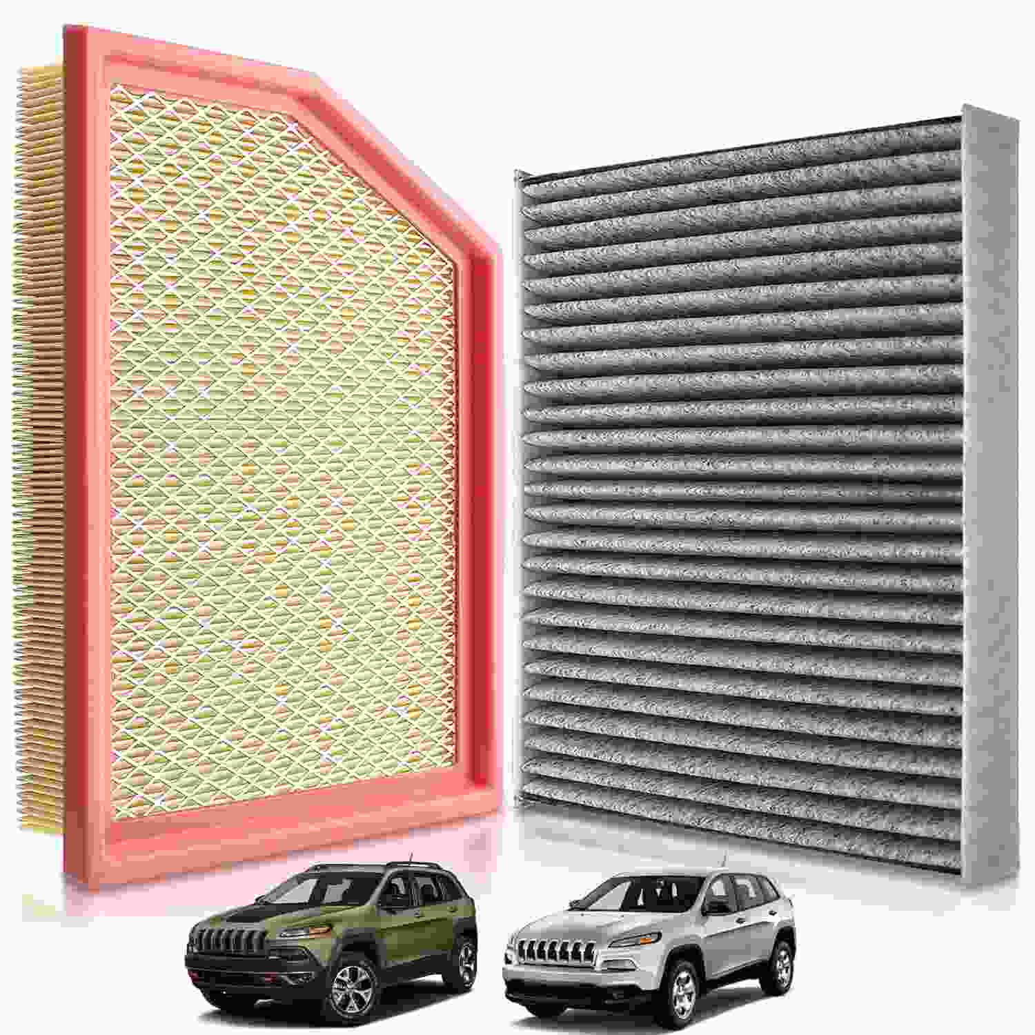 Kit Essencial: Filtro de Ar Motor + Filtro de Cabine para Jeep Cherokee 2.4L/3.2L (2014-2018)
