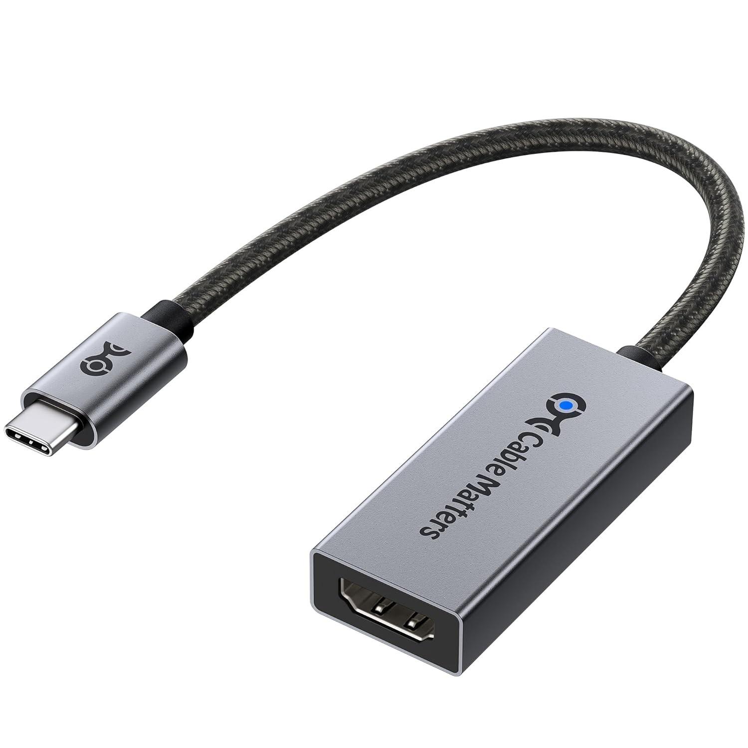 Adaptador USB-C para HDMI 2.1 Cable Matters: 8K 60Hz, 4K 240Hz, HDR e Thunderbolt 4