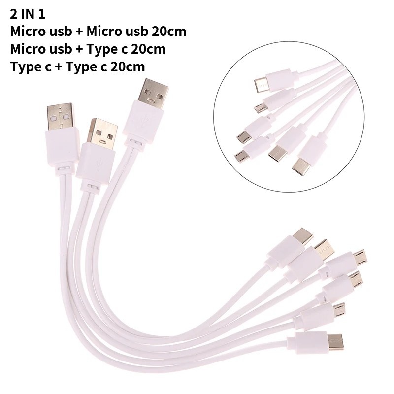 Cabo 2 em 1 USB: Carregue e Transfira Dados!