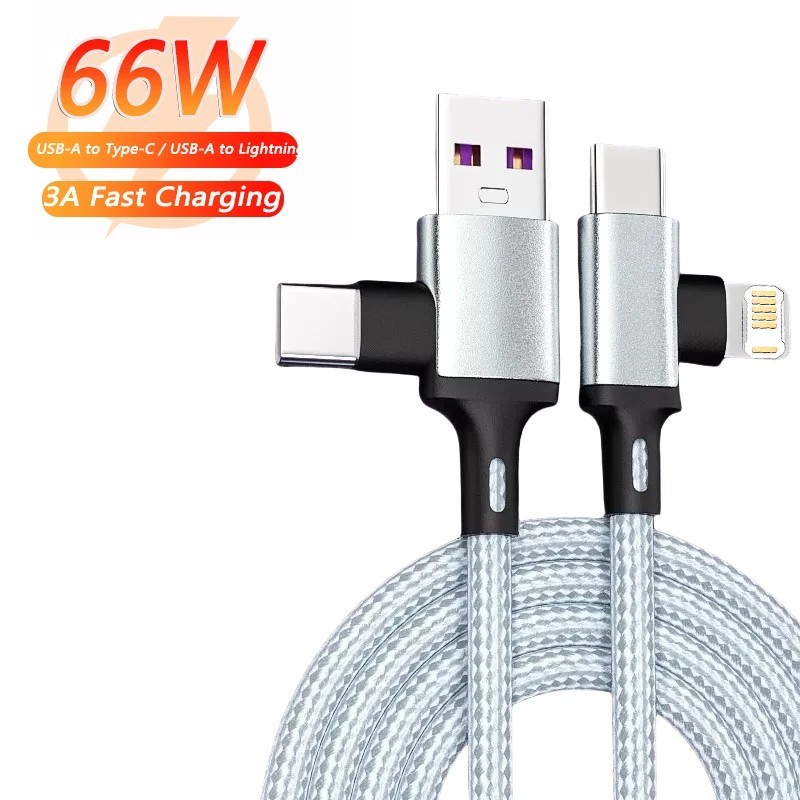 Cabo 2 em 1 USB-C/Lightning: Carregamento Rápido!