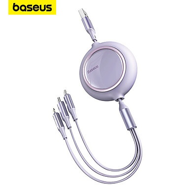 Cabo 3 em 1 Baseus: Carregue Rápido e Transfira Dados!