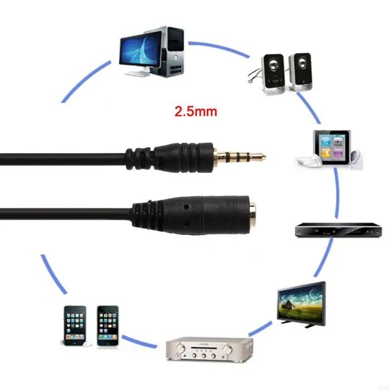 Cabo Adaptador AUX 2.5mm Angular 150cm