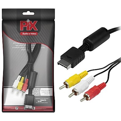 Cabo Adaptador AV PS2 1,85m – Conecte seu PS2 à TV com Qualidade!