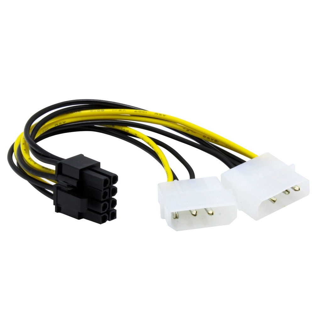 Cabo Adaptador PCI Express 8 Pinos para Molex Duplo – Alimente Sua Placa de Vídeo com Segurança