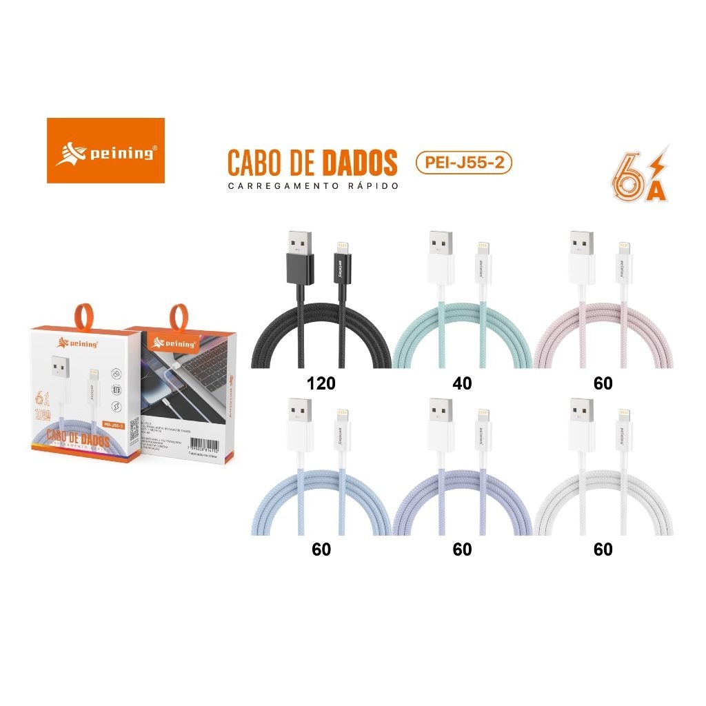 Cabo de Carregamento Rápido 6A PEINING: Power e Durabilidade!