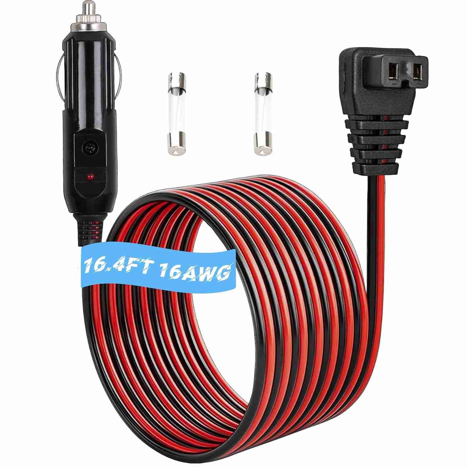 Cabo de Alimentação CC 16,4m 12V/24V para Geladeira de Carro e Freezer Portátil - Compatível com Alpicool, ARB, Dometic e Mais