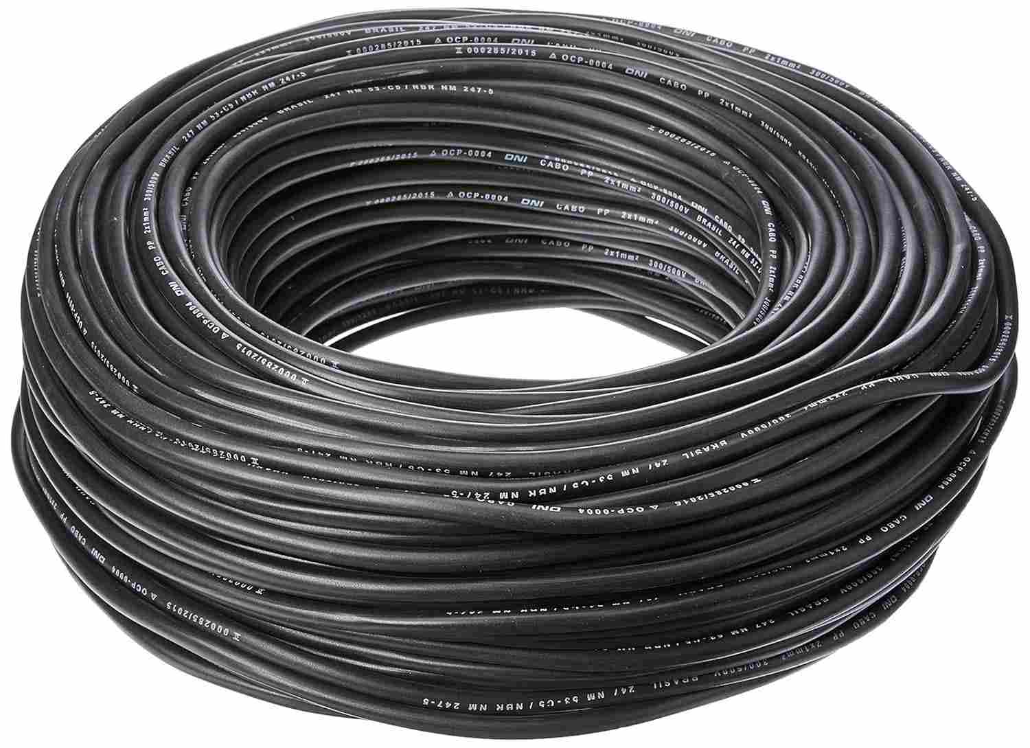 Cabo DNI PP 210: Segurança e Performance para Instalações Automotivas (2x1mm², 100m, Preto)