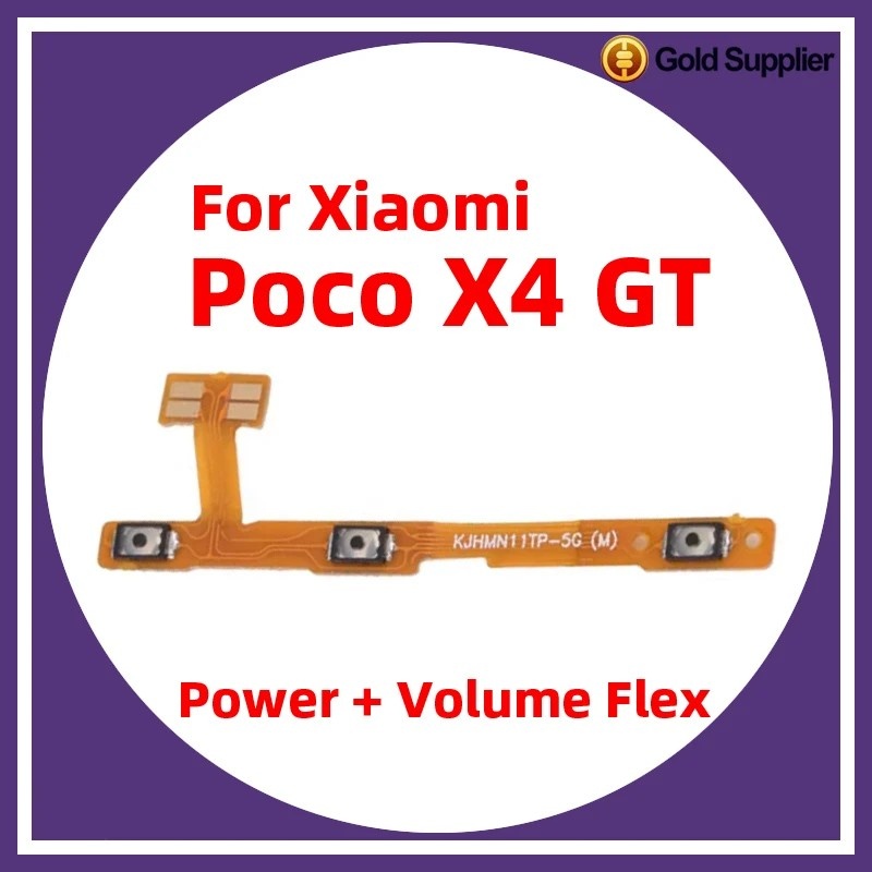 Cabo Flex Botão Poco X4 GT: Volume, Power e Câmera