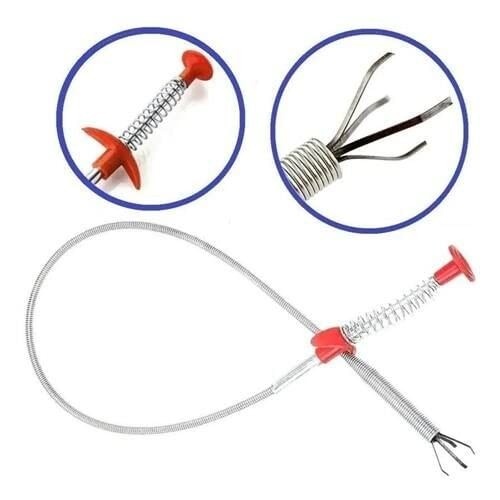 Desentupidor Limpador com Garras - Cabo Flexível e Aço Inoxidável para Pias, Ralos e Canos