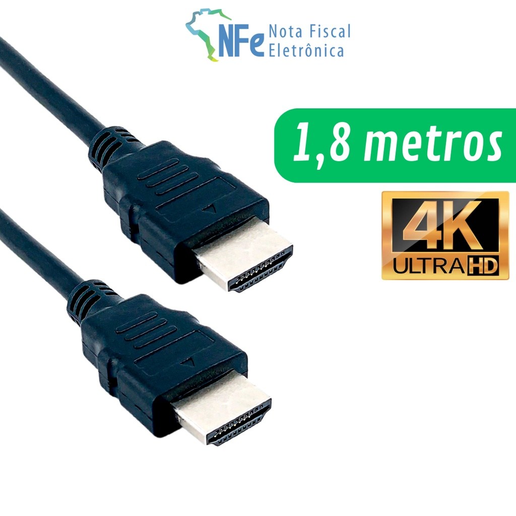 Cabo HDMI 1.8m: 4K, Full HD e 3D Sem Complicação!