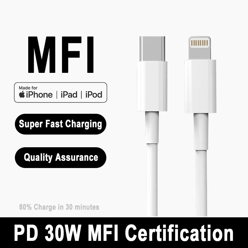 Cabo iPhone 30W: Carregamento Turbo e MFi