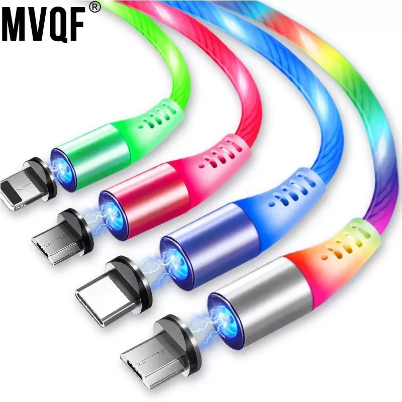 Cabo Magnético 3 em 1 com LED