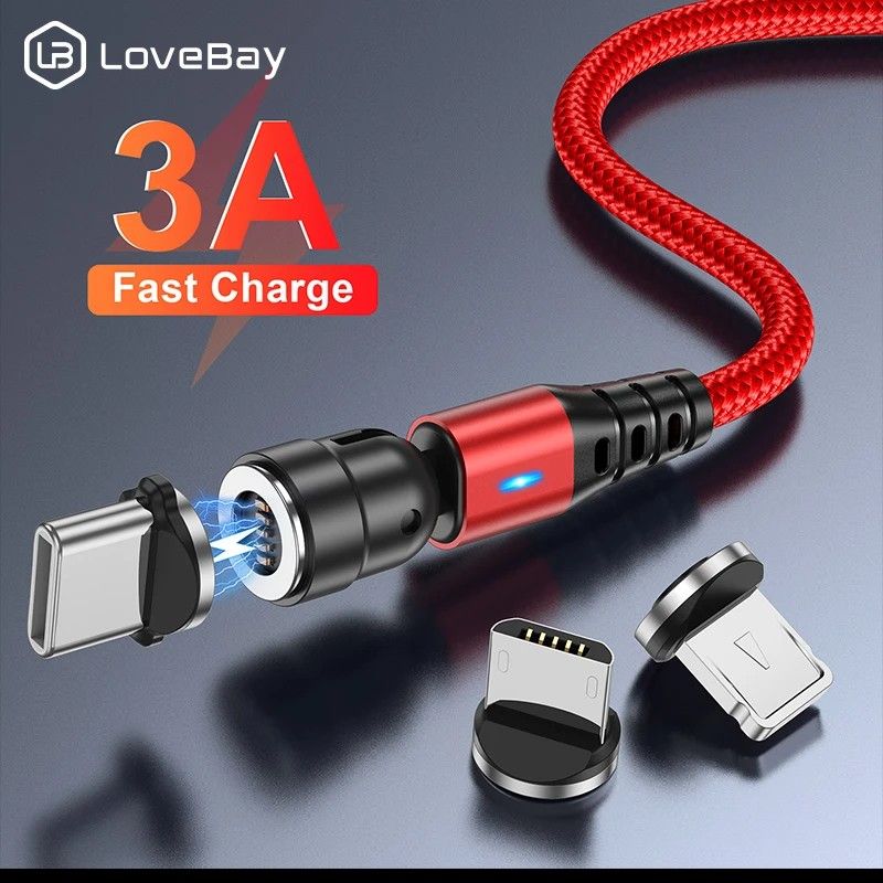 Cabo Magnético Lovebay 540°: Carregue Rápido!