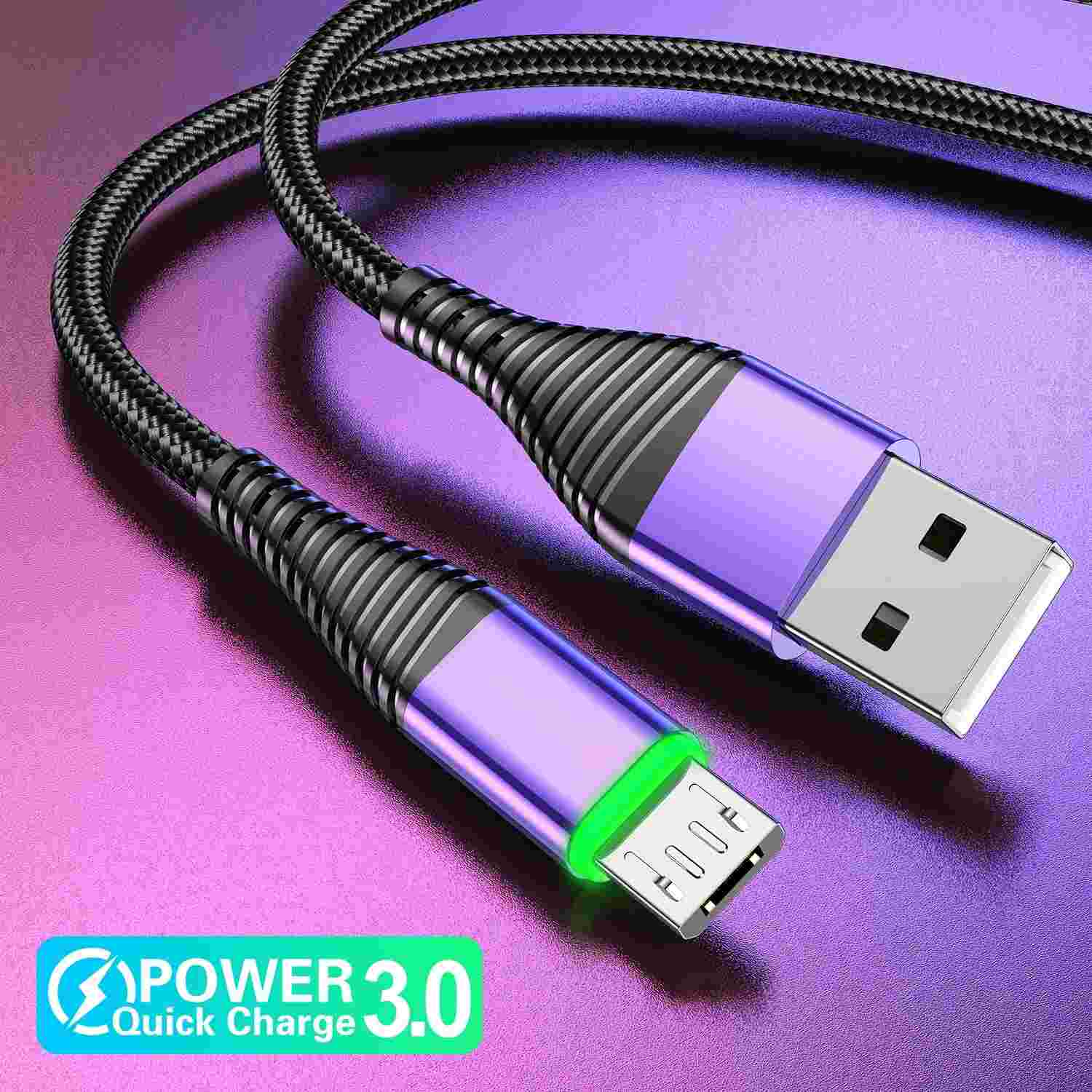 Cabo Micro USB 3A: Carregamento Rápido e Durável