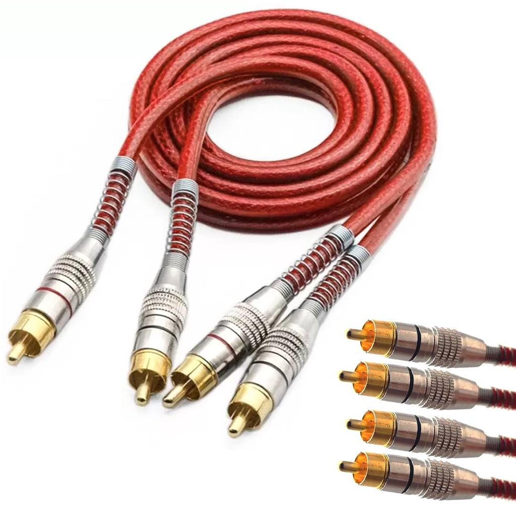 Cabo RCA Prime 1m Vermelho com Dupla Blindagem e Plug de Metal