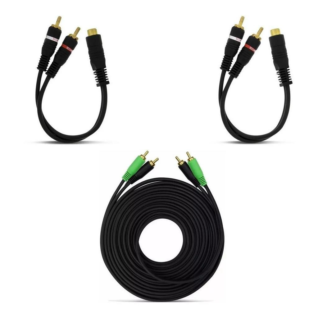 Cabo Som Automotivo RCA 5m + 2 Cabos Y Tech One: Áudio Perfeito no Carro