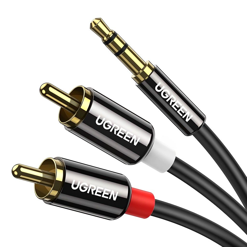Cabo Ugreen 3.5mm P2 para 2RCA Macho 5m: Conexão Estéreo de Qualidade