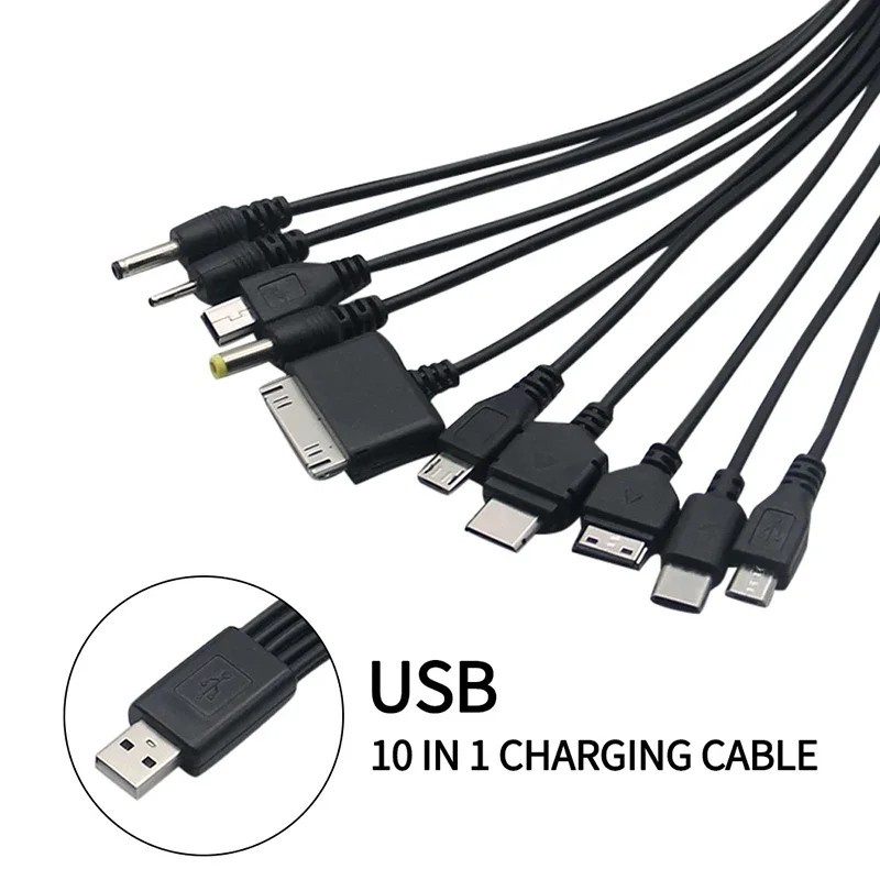 Cabo USB 10 em 1: Carregue e Transfira Dados!
