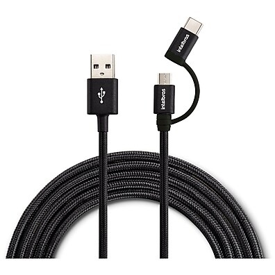 Cabo USB 2 em 1 Intelbras: Micro USB + USB-C 1,5m