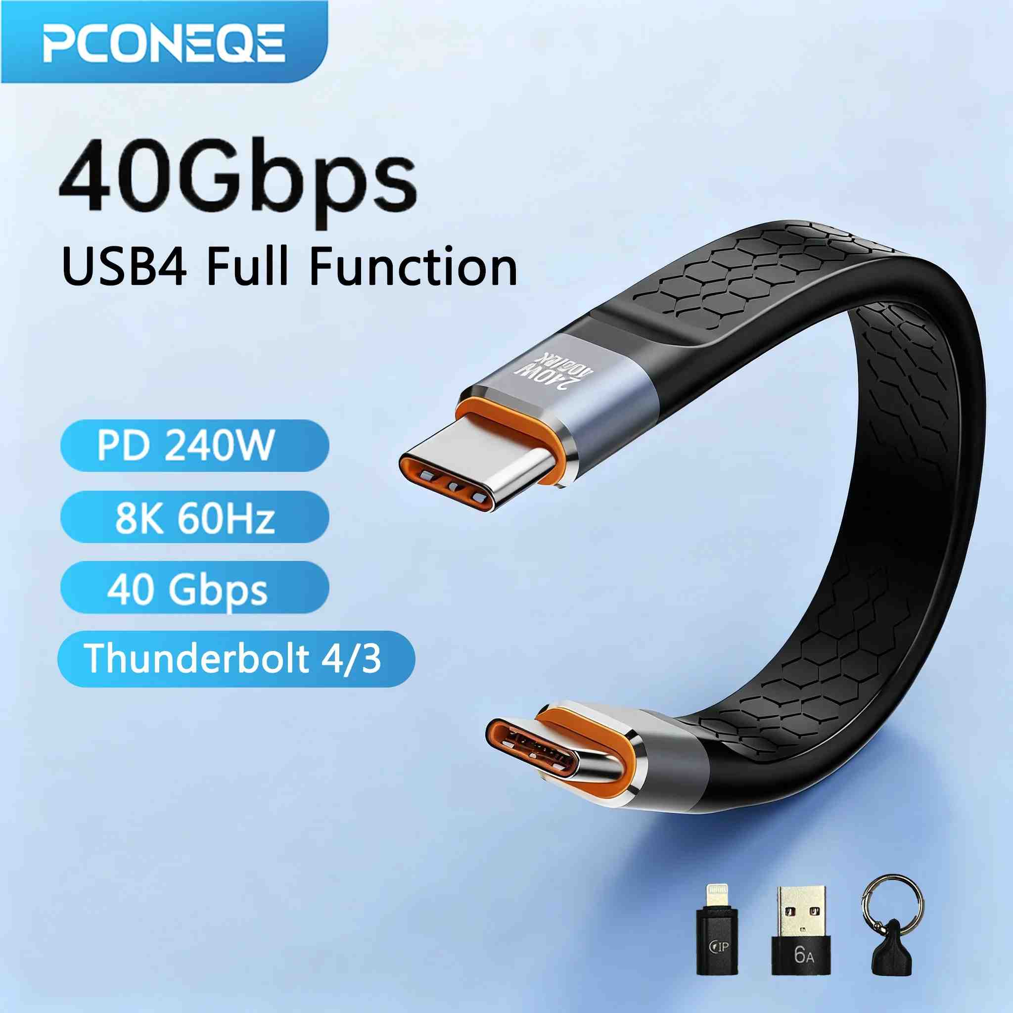 Cabo USB 4 240W 40Gbps: O Poder do Thunderbolt no Seu Bolso ⚡