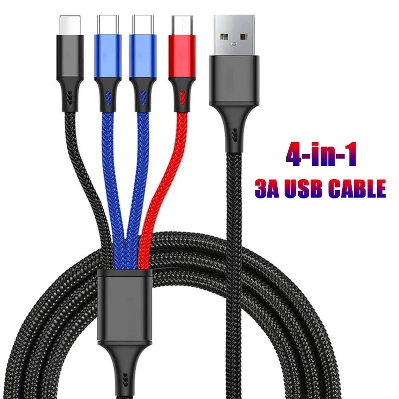 Cabo USB 4 em 1: Carregue Rápido e Transfira Dados!