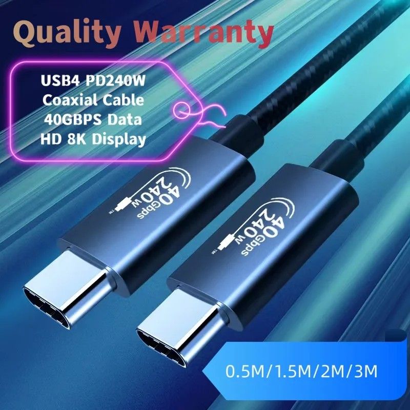 Cabo USB 4.0 240W: Carregamento Turbo e 8K!