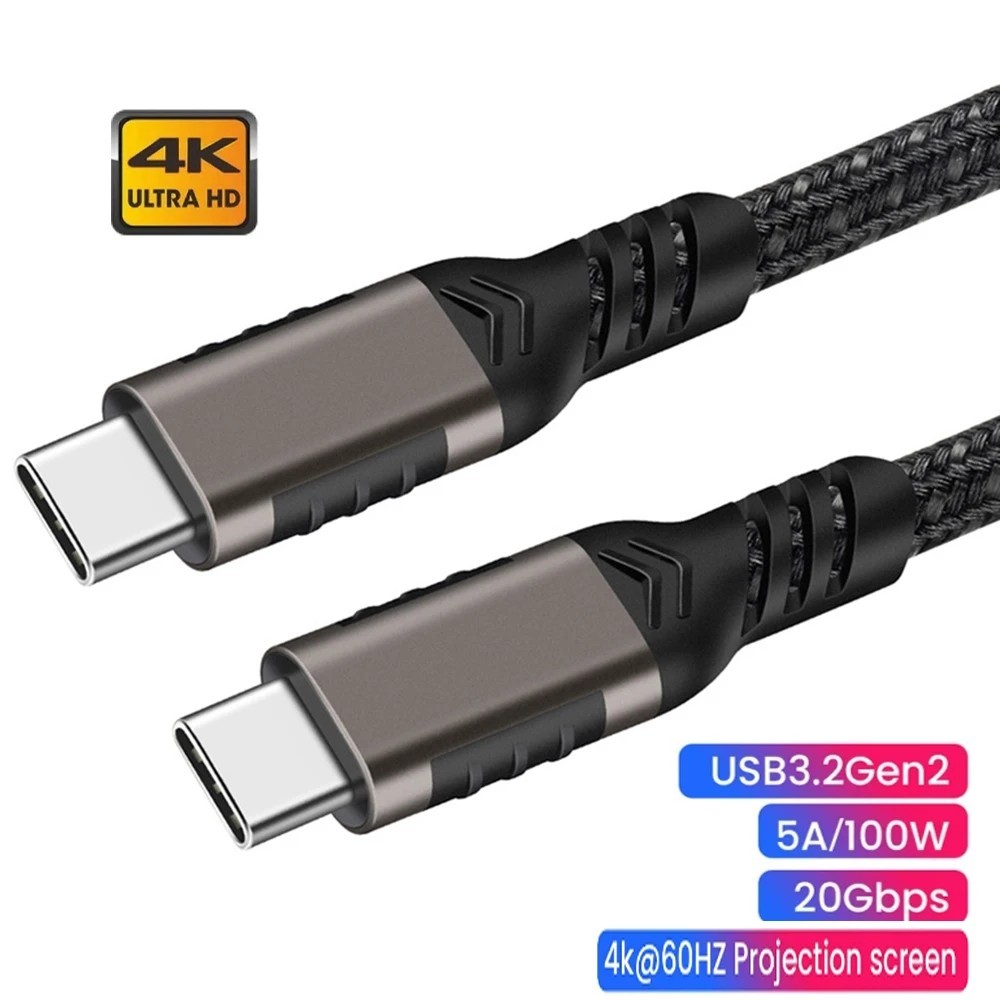 Cabo USB-C 100W: Carregue Rápido e Transmita em 4K!