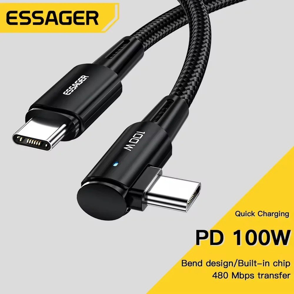 Cabo USB-C 100W Essager: Carregamento Turbo e Design Inovador