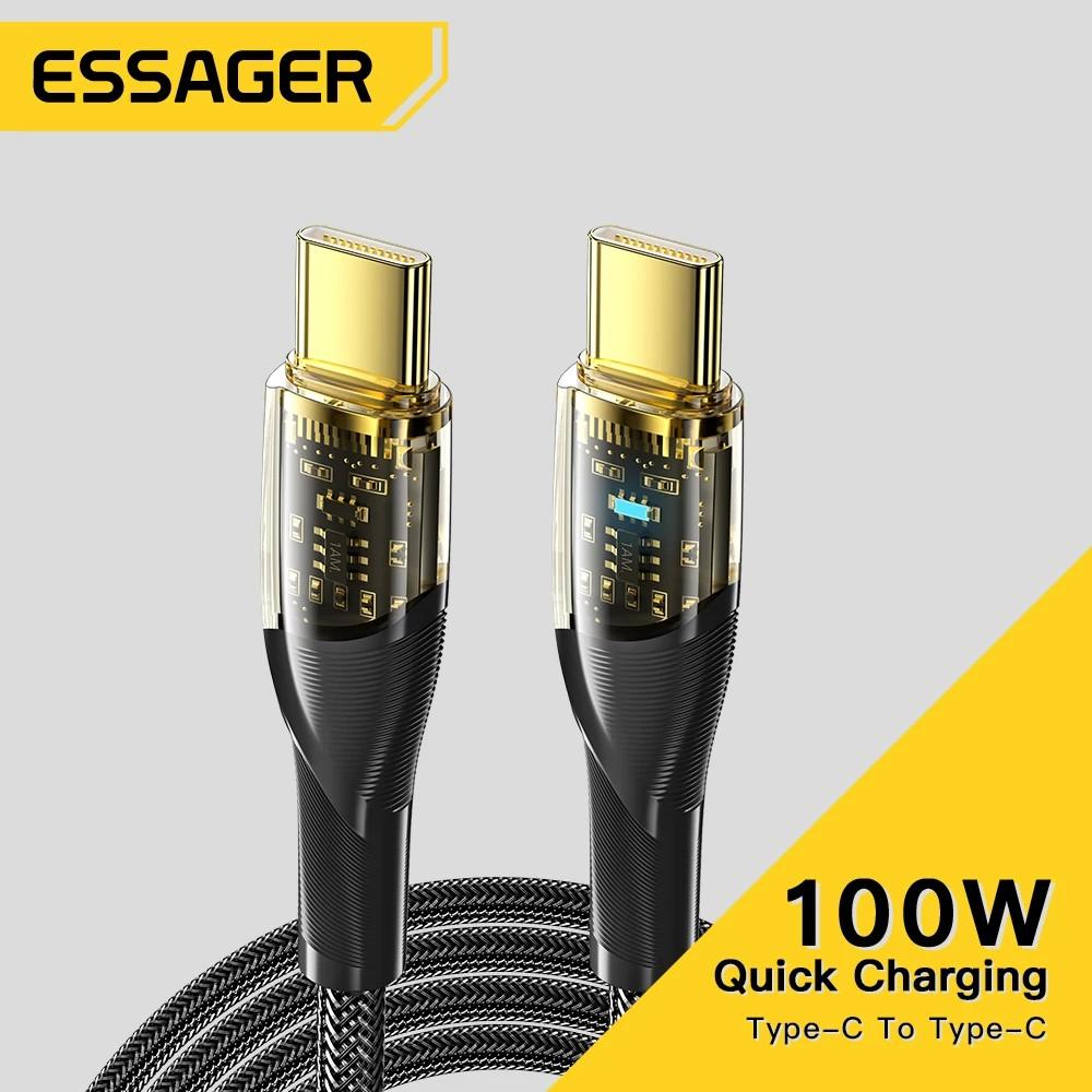 Cabo USB-C 100W Essager: Carregamento Turbo!