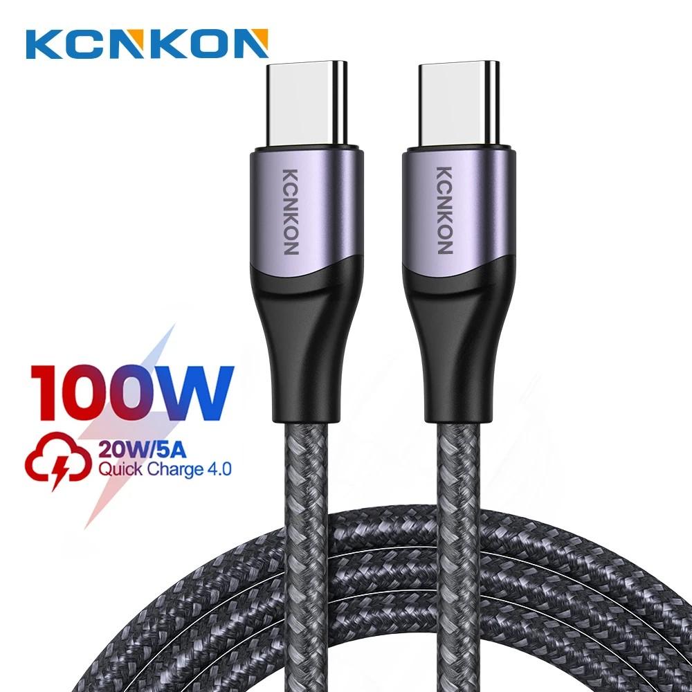 Cabo USB-C 100W KCNKON: Carregamento Turbo e Dados!