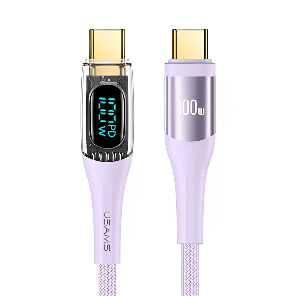 Cabo USB-C 100W Usams: Carregamento Turbo e Dados Rápidos!