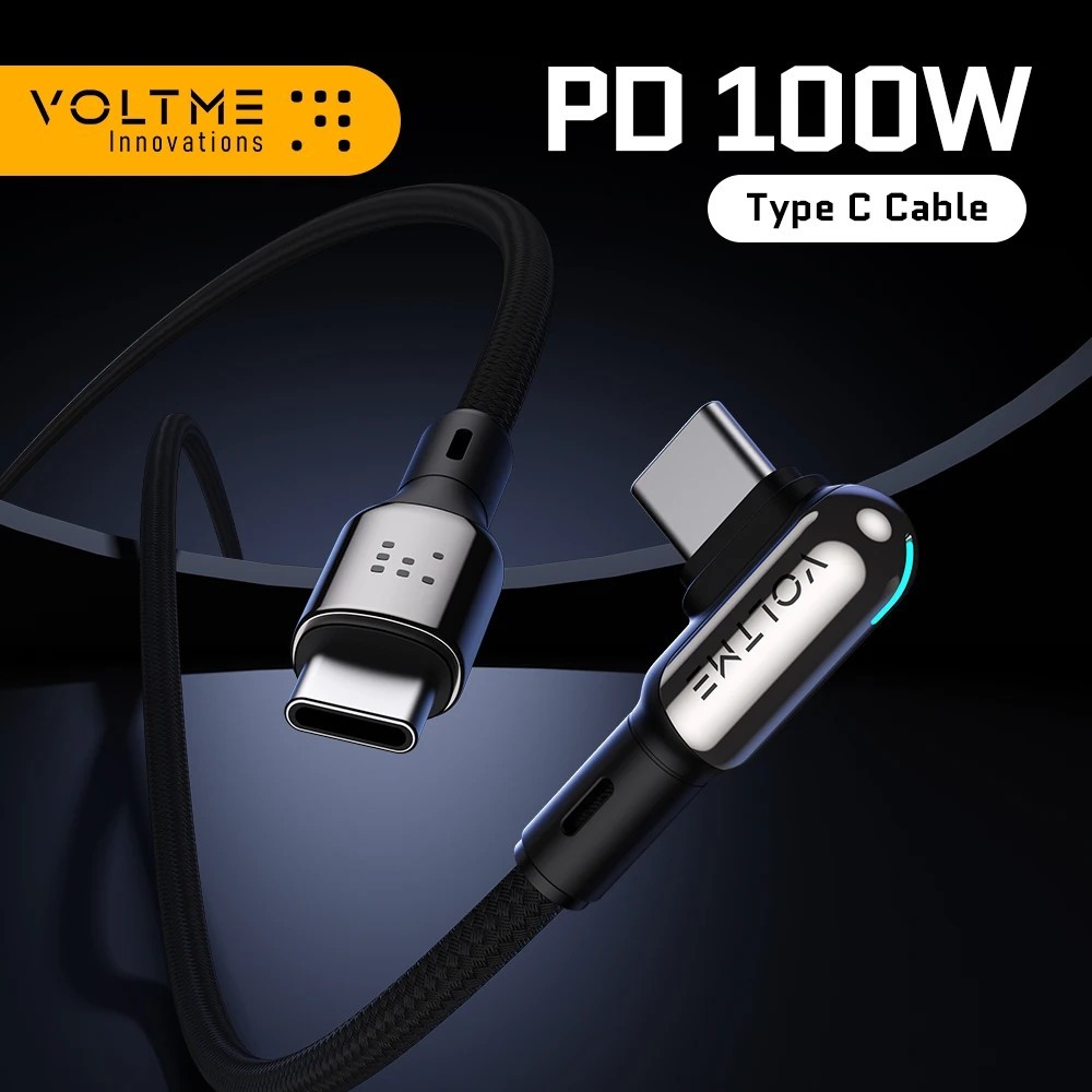 Cabo USB-C 100W VOLTME: Carregamento Turbo e Dados!