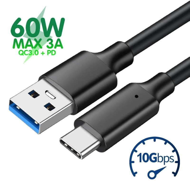 Cabo USB-C 10Gbps: Transferência Rápida e Carga Turbo!