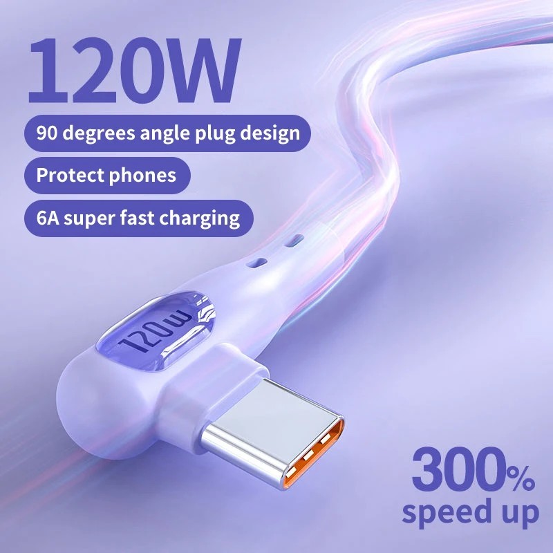 Cabo USB-C 120W CAFELE: Carregamento Turbo e Sem Dobras!