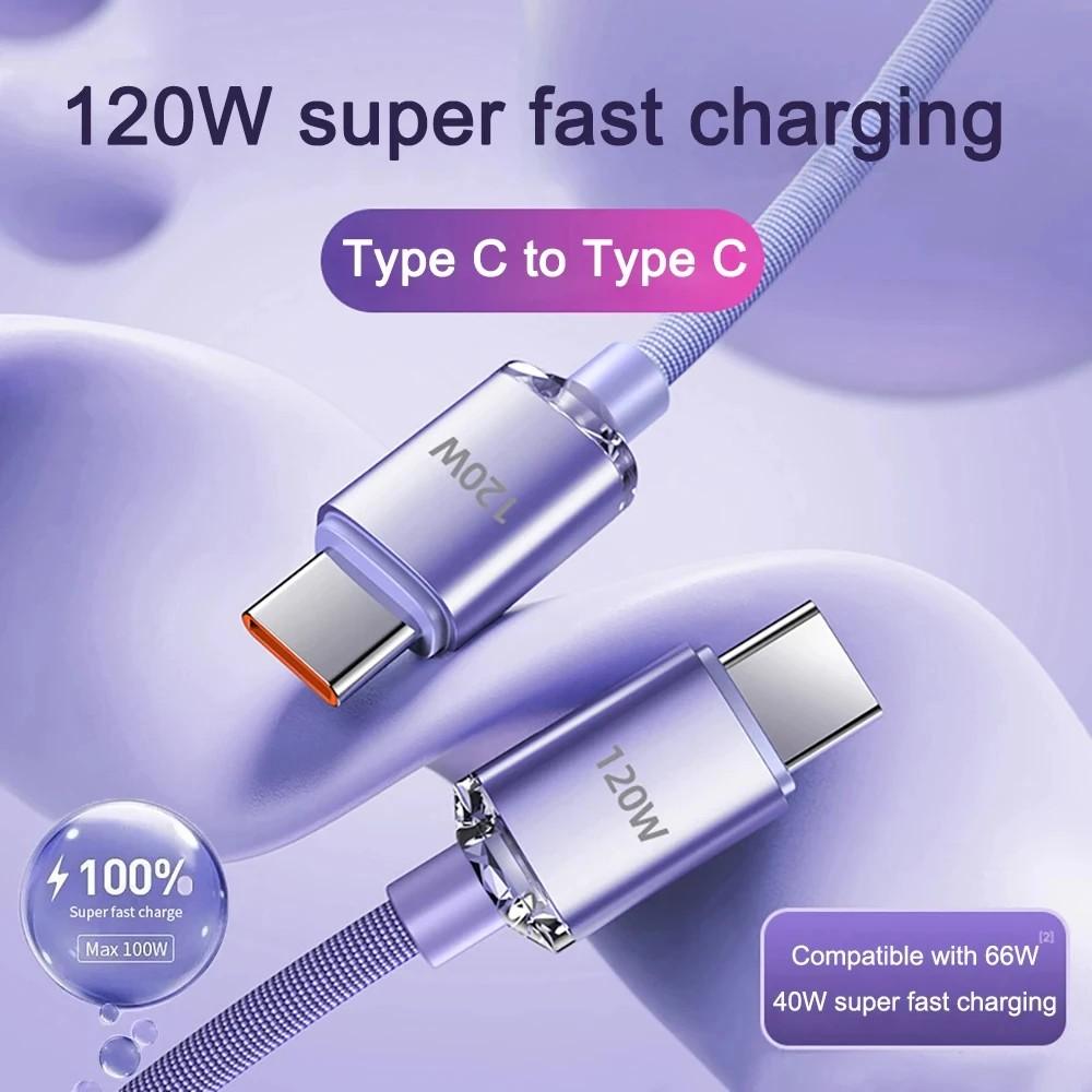 Cabo USB-C 120W: Carregamento Turbo para iPhone e Android