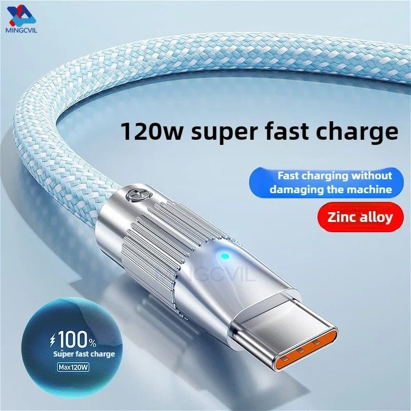 Cabo USB-C 120W MINGCVIL: Carregamento Super Rápido!