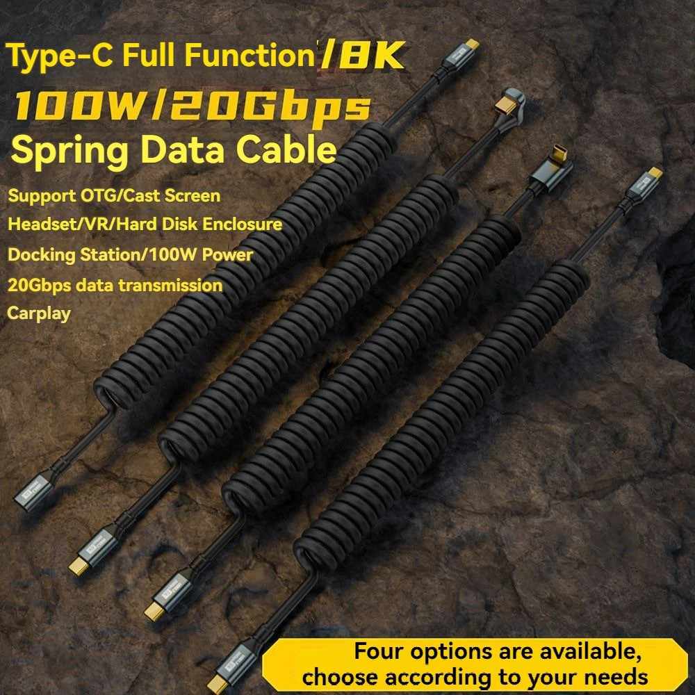 Cabo USB-C 20Gbps: Carregue e Transfira Dados Rápido!