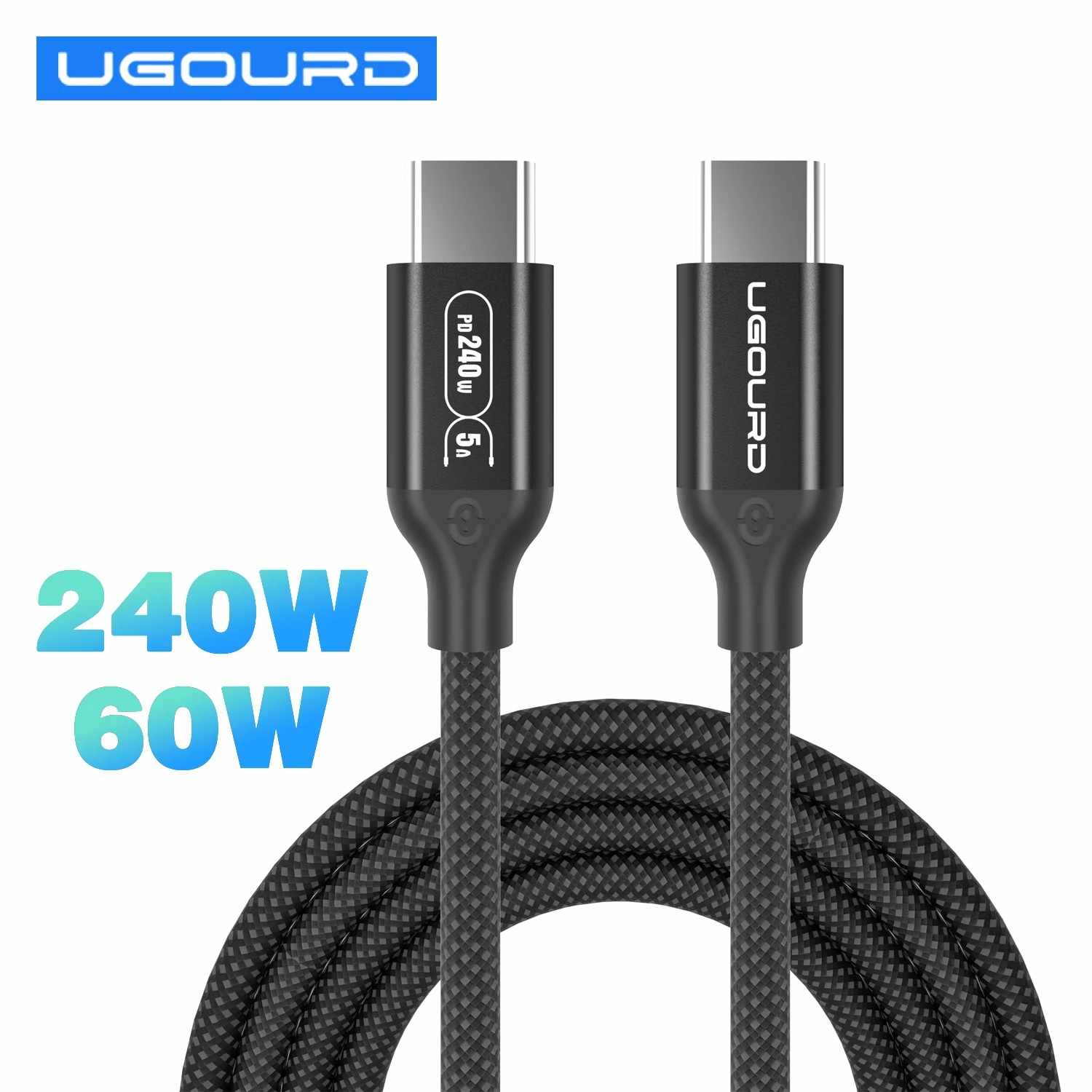 Cabo USB-C 240W UGOURD: Carregamento Super Rápido!