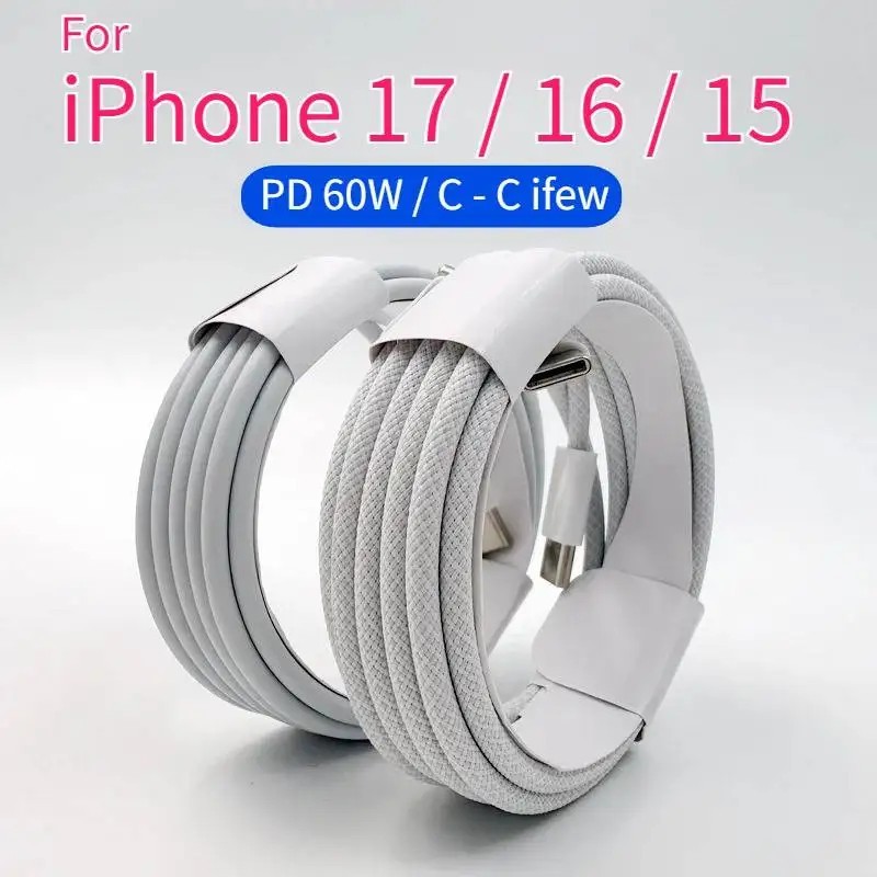 Cabo USB-C 60W: Carregamento Turbo para iPhone